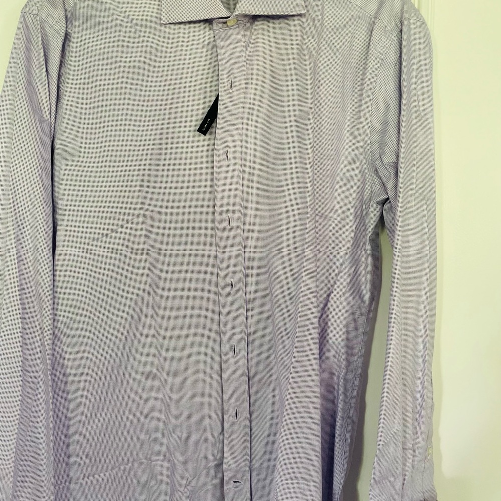 Dress shirt café coton purple and white (French cuff)